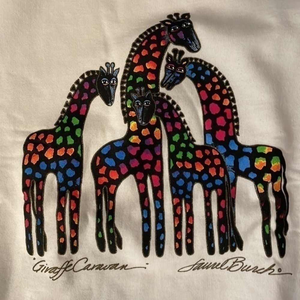 NWT Laurel Burch top rate giraffe original size 2XL white top - Picture 3 of 7